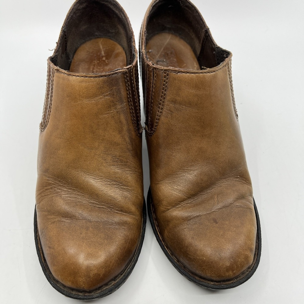 Born Women's Boot Size 8 Block Heel Brown Leather Slip On Western - Picture 3 of 16